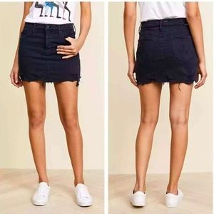 MOTHER Superior Denim The Vagabond Mini Fray Skirt 23